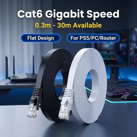 0.3m 0.5m 1m 5m 10m 20m 30m Cat6 Flat Network Cable Cat6 Gigabit Broadband Router Network Cable for 