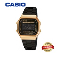 100% Original A168WEGB-1B Vintage Classic Black Gold Digital Watch A168WEGB