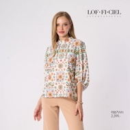 LOF-FI-CIEL womans blouse Grand Palace garden เสื้อผู้หญิง แขนพอง ปลายแขนรูด สีเขียวอ่อน FBB7WH