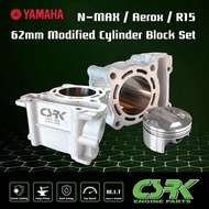 ชุดเสื้อสูบเซรามิค 62mm + ลูกสูบ N-MAX / Aerox / R15 / R155-New Made in Taiwan