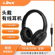 Custom Wired Headphones Bilateral Stereo Headphones Over-Ear Wired Headphones MP3Foldable Music Head