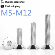 304 Stainless Steel Countersunk Head Hexagon Socket Hollow Screw M5-M12 Flat Head Hexagon Bolt Hollo