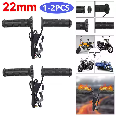 Motorcycle Heated Hand Grip 12V 3-Gear Adjustable Winter Thermal Grips E-bike ATV Handlebar Heater W