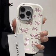New Pink Bow Pattern Smartphone Case Suitable for IPhone 14, 15, 13, 11, 12ProMax 7, 8plus X, XS XR,