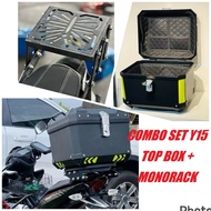 Y15 V1 V2 45L Motorcycle Top Box + Monorack For Yamaha | Large Storage | Heavy-Duty | Easy Install 🔥