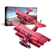 Piececool 3D Metal Model Kit German Fokker Dr-1 Triplane Model Kit, Military Plane 3D Puzzle DIY Air