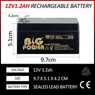 Big Power 12V Rechargeable Battery 1.2Ah / 2.3Ah / 3.2Ah / 4.5Ah Sealed Lead Acid (SLA) Battery