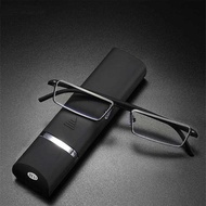 New TR90 Presbyopic Man Blue Light Reading Men Metal Sqre Glasses For Sight Plus Lenses +1.75+2.25+2