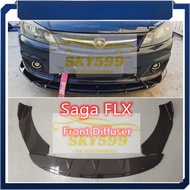 Proton Saga FLX Front Bumper Diffuser Lip Wrap Angle Splitters Color Black & Carbon Side Skirt