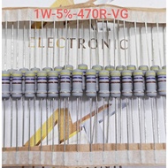 (Combo of 10) Resistor 1W 470R 470ohm oxide film error 5% High quality paper blister pack