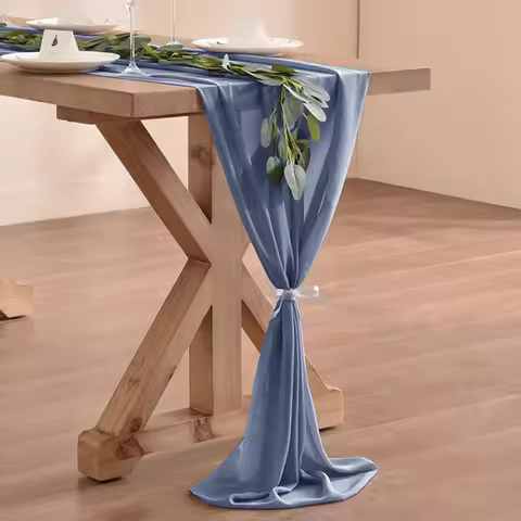 30cm*300cm Chiffon Table Runner Romantic Boho Table Runner Wedding Birthday Party Bridal Valentine's