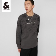 เสื้อฮู้ดคอกลมแขนยาวผ้าฝ้ายแท้ Jack Jones Outlet Store สำหรับผู้ชาย ฤดูใบไม้ผลิ 2023 สไตล์ลำลอง คอกล