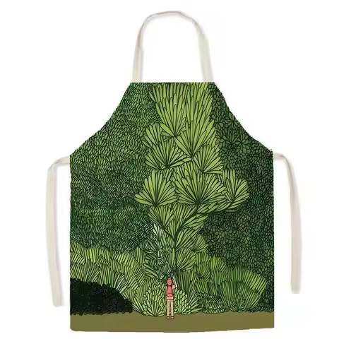 Nordic Ins Style Fresh Linen Home Kitchen Waist Parent-Child Cooking Studio Smock Sleeveless Apron