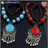 REFINEMENT Bohemian Necklace, Gifts Vintage Bohemian Pendant Necklace,  Jewellery Alloy Turquoise Lo