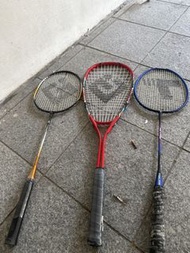 3 Badminton Rackets - Yonex, Toalson, Unknown
