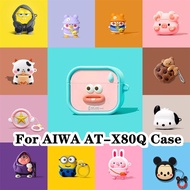 READY STOCK For AIWA AT-X80Q Case Niche Cartoon Pattern for AIWA AT-X80Q Casing Soft Earphone Case C