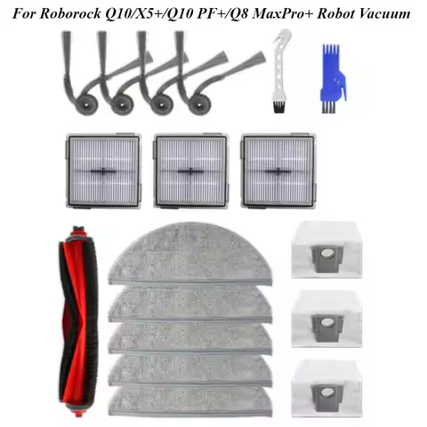 Replacement Main Brush for Roborock Q10/X5+/Q10 PF+/Q8 MaxPro+ Robot Vacuum-Anti-Tangle Bristle,Rubb