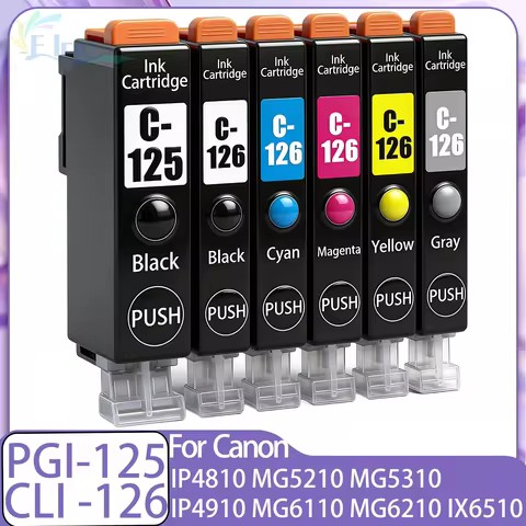 PGI-125 CLI-126 PGI125 CLI126 125 ink Cartridge Compatible For Canon IP4810 IP4910 MG5210 MG5310 MG6