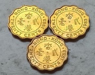 1983年幣膽-香港年1983年2毫硬幣共3枚，近乎全新