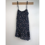 Dark Blue Floral Dress. Size S/XS/UK 6.