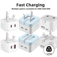 40W Dual Port USB-C Power Adapter PD 3.0 Wall Charger For Mobile Phone 20W Type C Charger