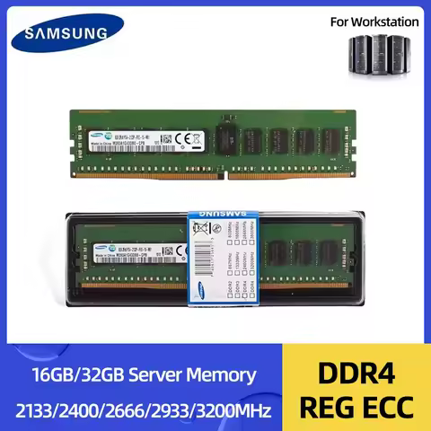 SAMSUNG Server Memory Ram DDR4 16GB 32GB 2133MHz 2400MHz 2666MHz 3200MHz PC4 2133P 2400T 2666V 3200A