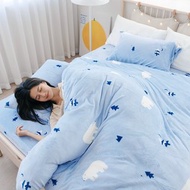 超柔瞬暖法蘭絨床包 被套 鋪棉暖暖被/床單 兩用被毯/FL050