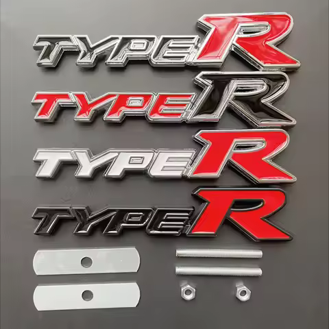 3D Metal Type R Logo Badge Car Front Grill Emblem For Honda Accord Civic FK2 FN2 EP3 Type S Type R S