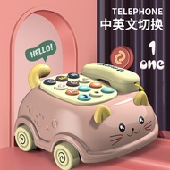 เครื่องเล่าเรื่องโทรศัพท์จำลองสองภาษาสำหรับเด็กและชายหญิงโทรศัพท์มือถือแมวของเล่นเกมปริศนา Fengyac สารพัดประโยชน์