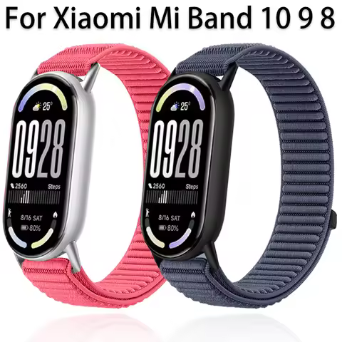 Original Nylon Strap for Xiaomi Mi Band 10 9 8 Wave Breathable Bracelet Correa for Mi Band 10/Mi Ban