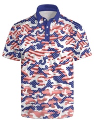 Men's Polo Shirt Funny Golf Shirts Dry Fit Print Performance Short Sleeve Collared Golf Polo Shirts 