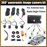 360 Car Camera Panoramic Surround View 1080P AHD Right+Left+Front+ Rear View Camera System For Android Auto Radio Night Vision