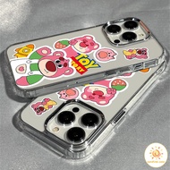 Mobile Phone Case Photo Frame Metal Clear Strawberry Bear iPhone 11 For 11 12 13 14 15Pro MAX X XS X