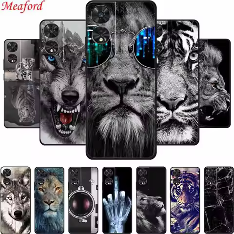 For TCL 505 Phone Case Cover Lion Wolf Tiger Black Silicone Soft Back Cover Case For TCL 505 Case Fu