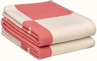 Luxurious H Cashmere Blanket Crochet Soft Wool Scarf Shawl Portable Warm Plaid Sofa Bed Fleece Knitted Throw Cape Pink Blanket YY