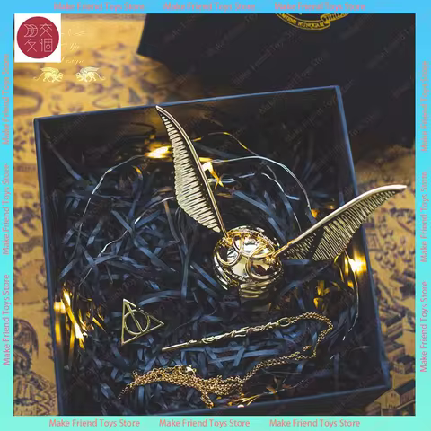 Golden Snitch Ring Box Golden Snitch Ring Box With Rotating Wings Premium Gold-Plated Metal Jewelry 