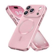 1 ชิ้น เคสโทรศัพท์แบบนิ่มโลหะแม่เหล็กสีชมพู เคสโทรศัพท์แบบนิ่มโลหะเข้ากันได้กับ 17e 17 17 Air 17 Pro