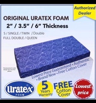 ✮URATEX Foam Mattress with cover 2,3.5,4,5 and 6 inches Thickness   Original♪