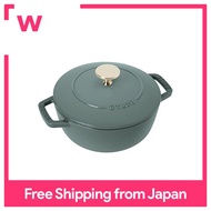 staub staub Wa-NABE Eucalyptus S 16cm two-handled cast iron enameled pot for cooking rice 1 cup IH compatible [with serial number] Wa-NABE Z1025-327