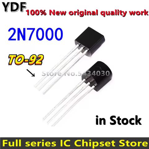 (20pcs) 100% New 2N7000 Small Signal MOSFET 200 mAmps, 60 Volts N-Channel Transistor TO-92 TO92 IC
