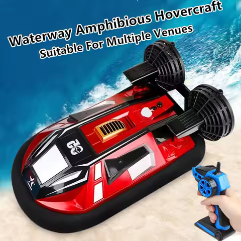 Large Amphibous Remote Control Hovercraft Boat 20KM/H 2.4G Anti-Collision Fuselage 2Way Navigation W