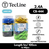 Arover Kabel Charger CB-444 Fast Charging 2.4A | Panjang 100cm | Isi 40PCS | Kuat & Kompatibel Semua