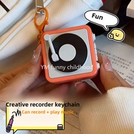 Mini tape recorder couple gift keychain music box pendant with recording function girl friend gift b