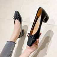 รองเท้าบัลเลต์ติดโบว์ส้นสูง2022รองเท้าส้นสูงแฟชั่นสำหรับผู้หญิงประดับโบว์รองเท้าทำงานแฟชั่นสำหรับงานปาร์ตี้รองเท้าปั๊ม Zapatos De Mujer