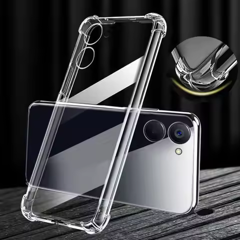 Four-Corners Shockproof TPU Case for VIVO Y03 Y18 Y18e Y28 Y28S Y38 5G Y17S Y27 Y27S Y02 Y77 Protect