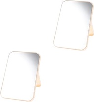 FRCOLOR 2pcs Square Mirror Hand Mirror Desktop Makeup Mirror Small Mirror for Desk Mirror Stand Foldable Makeup Mirror Locker Mirror Vanity Mirror Foldable Mirror Table Mirror Single Sided