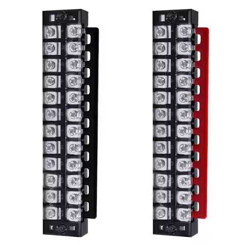 1pcs 25A 600V Dual Row Strip Electrical Screw Terminal Block Fence Screw Ribbon Wire Connector 3/4/5