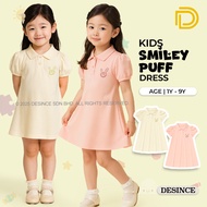 DESINCE Kids Girl Dress Short Sleeve (1Y-9Y) Polyester Thin Fabric Pastel Color Korean Style Gaun Bu