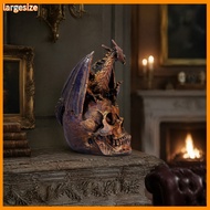 largesize|  Collectible Fantasy Statue Dragon Skull Statue Flying Dragon Skull Resin Statue – Dragon