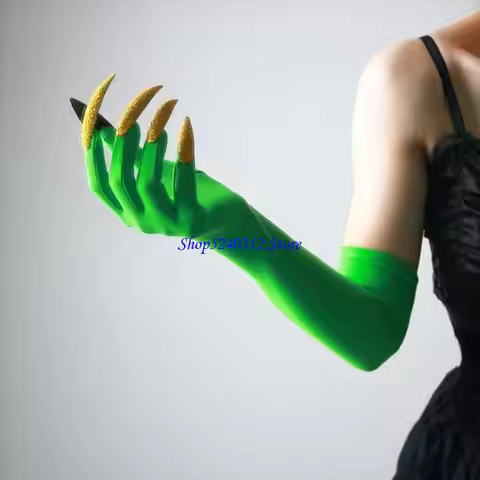 1Pair Elastic Long Nails Paws Gloves Dark Series Long Gloves For Halloween Theme Event